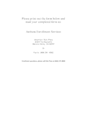Anthem Blue Cross Medicare Supplement Application