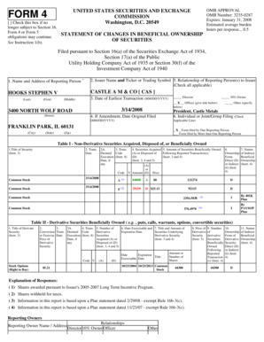 Form 4 Statement of Changes in Beneficial Ownership