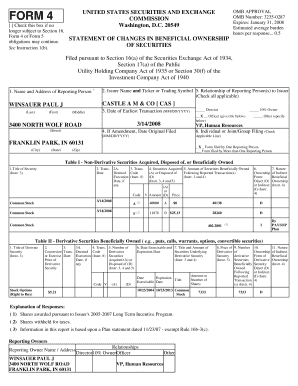 Form 4 Statement of Changes in Beneficial Ownership