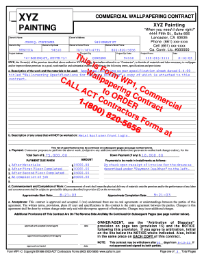 Commercial Wallpapering Contract