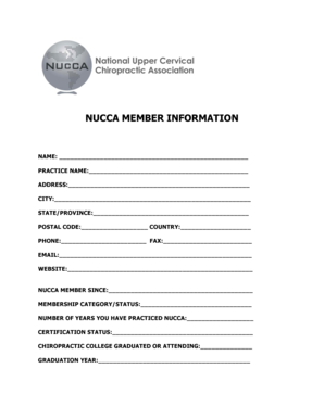 NUCCA Member Information Form