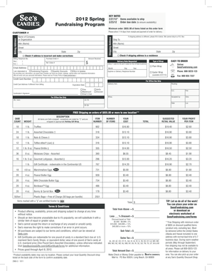 Sees Candies Fundraising Order Form