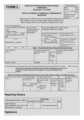 SEC Form 3 Beneficial Ownership