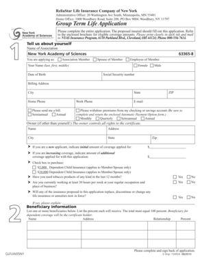 Group Term Life Application