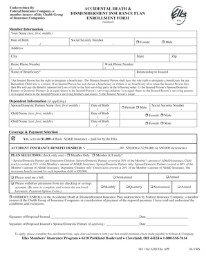Accidental Death & Dismemberment Insurance Enrollment Form