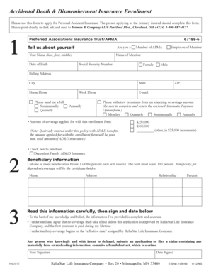 Accidental Death & Dismemberment Insurance Enrollment Form