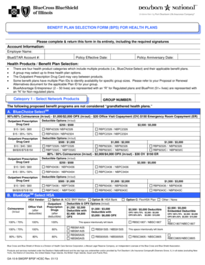 Benefit Plan Selection Form