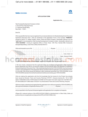 Tata Housing Application Form