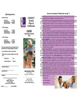 CA50 Dental Plan Enrollment Form