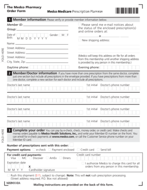 Medco Pharmacy Order Form