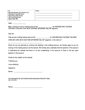 Trading Account Closure Request