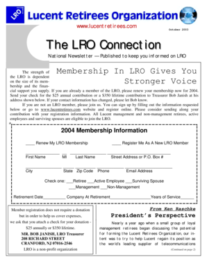 LRO Membership Registration Form