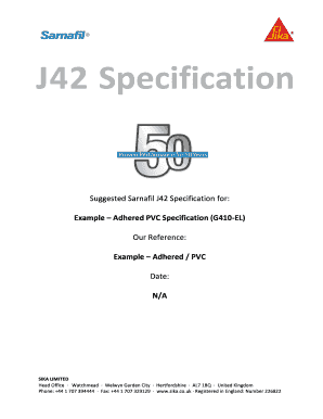 Sarnafil J42 Roof Covering Specification
