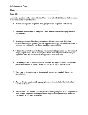 Self-Assessment Form