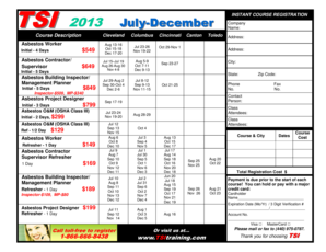 TSI Course Registration Form