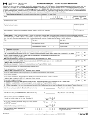 GST/HST Account Information Form