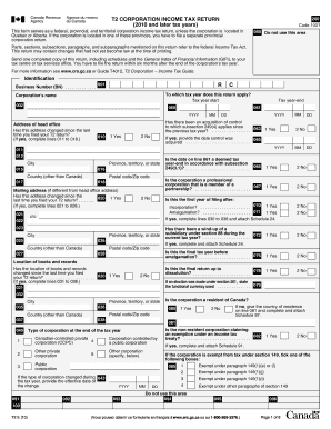 T2 Corporation Income Tax Return