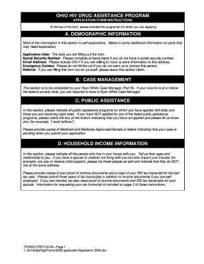 Ohio HIV Drug Assistance Program Application
