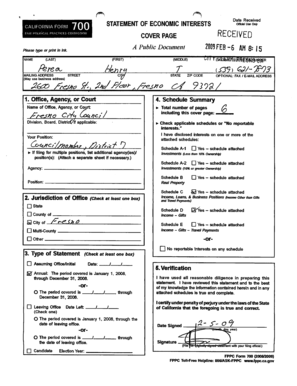 California Form 700 Statement of Economic Interests