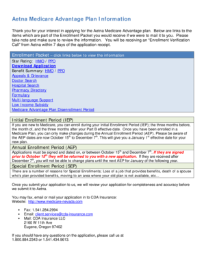 Aetna Medicare Advantage Enrollment Form