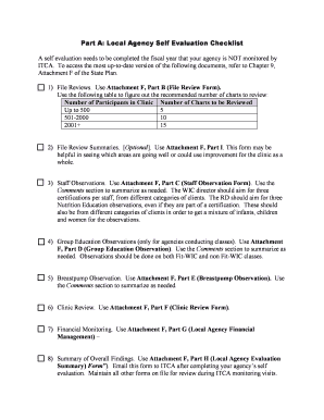Self-Assessment Local Agency Self Evaluation Form - ITCA
