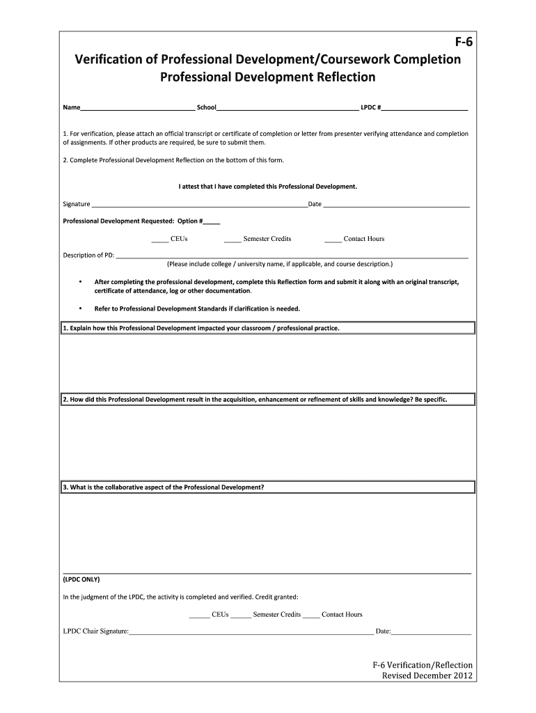 f 6 verification form Preview on Page 1.