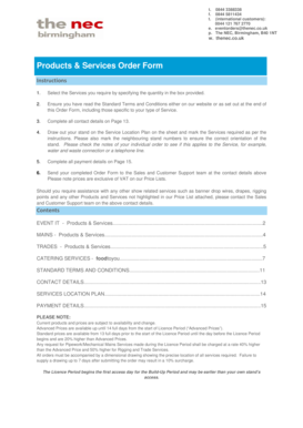 NEC Products & Services Order Form