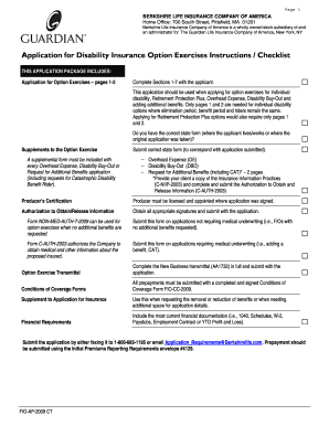 Berkshire Life Insurance Disability Option Exercise Application
