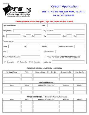 Credit Application Form