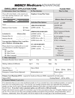 Medicare Advantage Enrollment Application Form