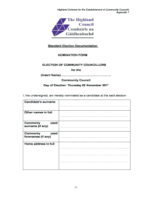 Community Councillor Nomination Form