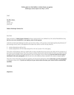 Broker Departure Notice