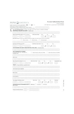 PepsiAmericas Account Authorization Form