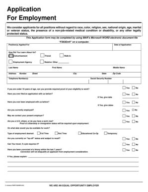 Employment Application Form