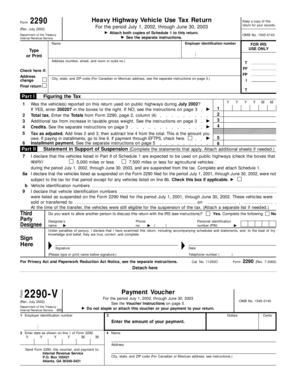 Form 2290 Heavy Highway Vehicle Use Tax Return