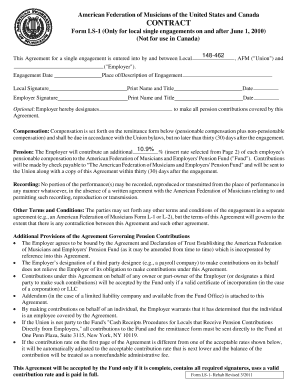 AFM Form LS-1 Contract