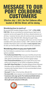 Canadian Niagara Power Pre-Authorized Debit Agreement