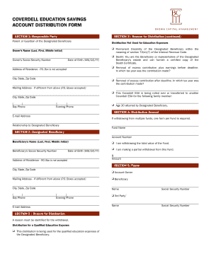 Coverdell Education Savings Distribution Form