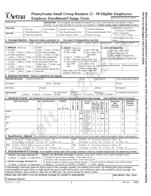 Pennsylvania Small Group Business Employee Enrollment Form
