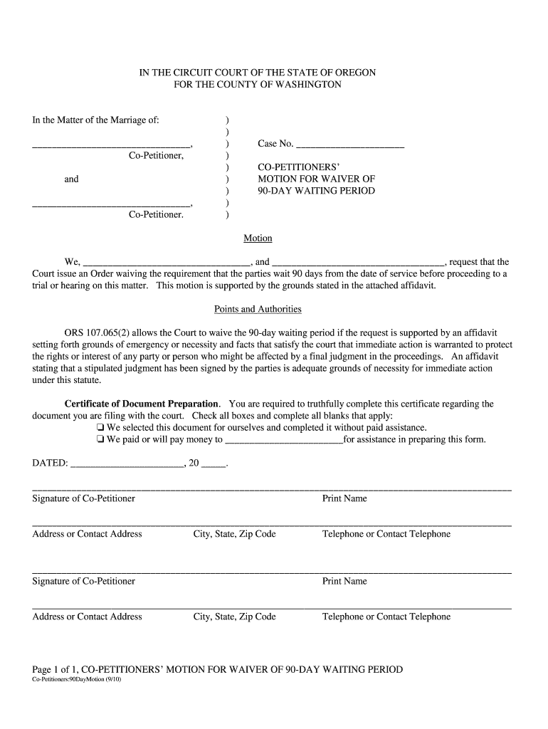 oklahoma divorce waiver form Preview on Page 1