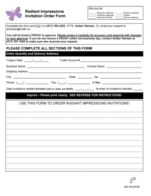 Invitation Order Form