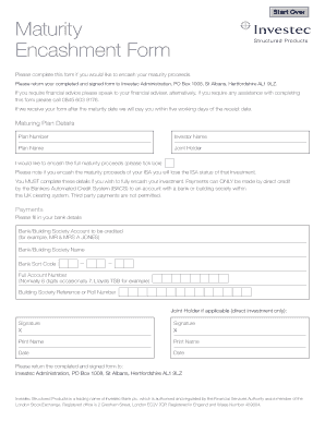 Maturity Encashment Form