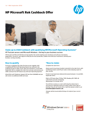 HP Microsoft Rok Cashback Offer