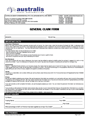 General Claim Form