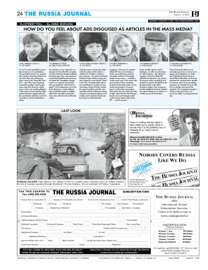 The Russia Journal Subscription Form