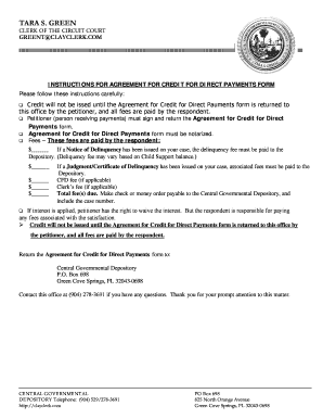 Agreement for Credit for Direct Payments