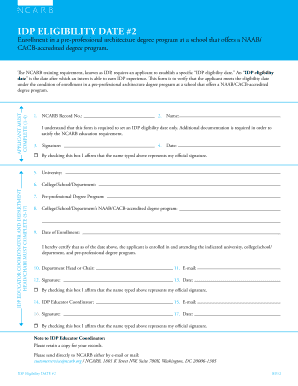 IDP Eligibility Date Form
