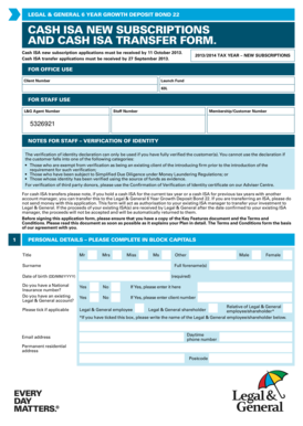 Legal & General 6 Year Growth Deposit Bond 22 Cash ISA Form