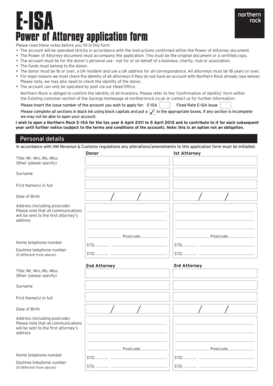 UK E-ISA Power of Attorney Application
