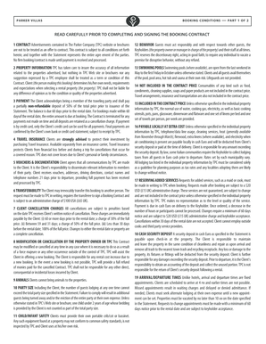 Parker Villas Booking Contract